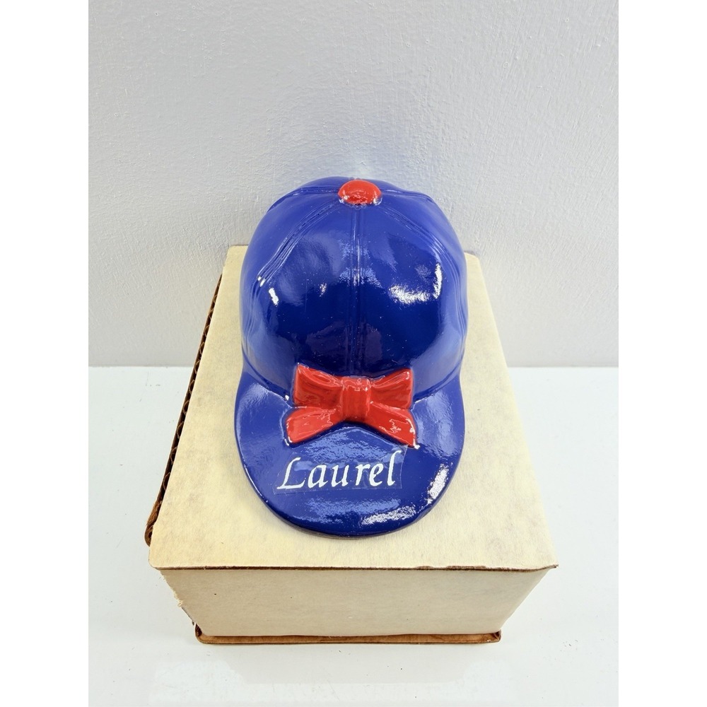 RARE Laurel MD Jockey Cap Bottle Opener Blue Red  White‎ Horse Racing Metal Gift